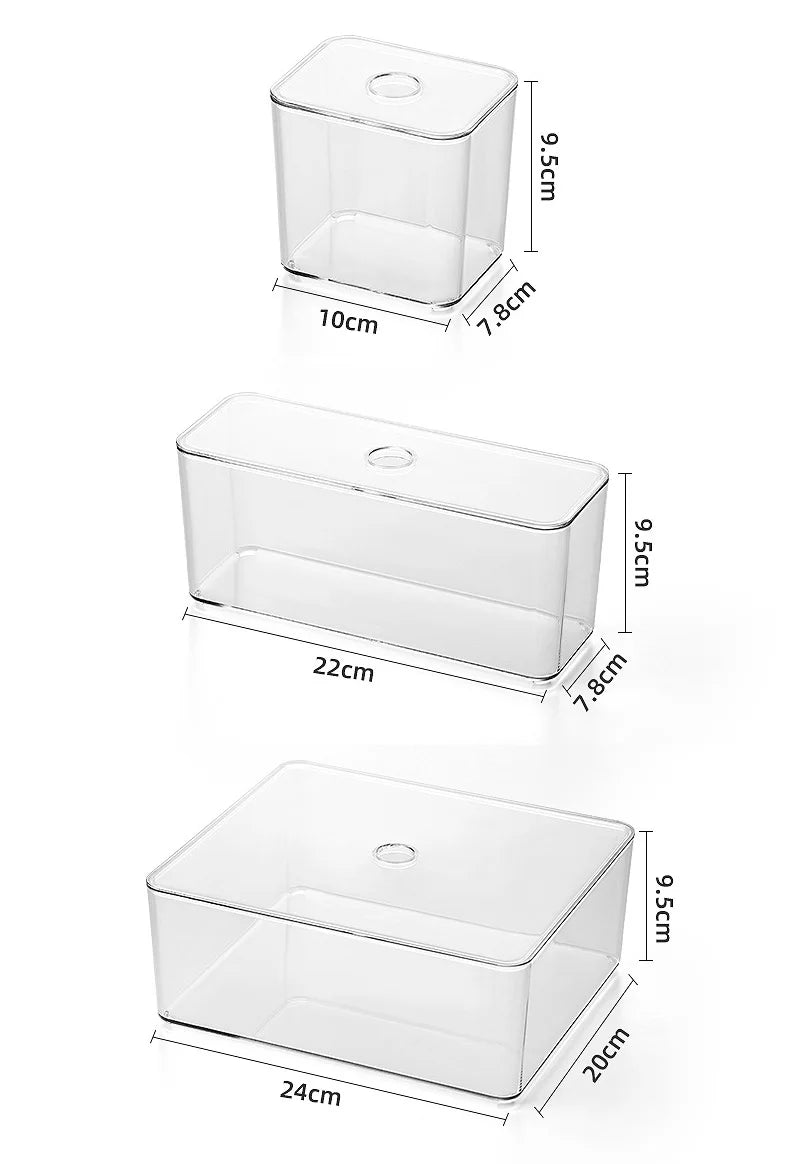 Acrylic Drawer Organizer Box with Lid – Clear Storage Solution