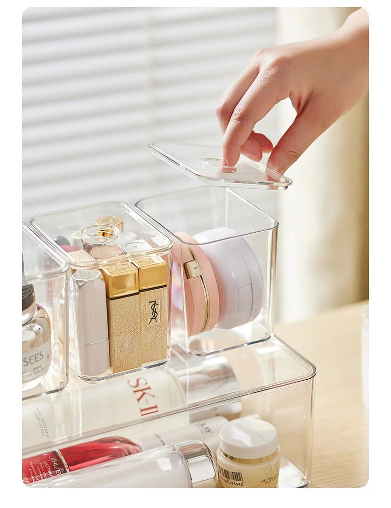 Acrylic Drawer Organizer Box with Lid – Clear Storage Solution