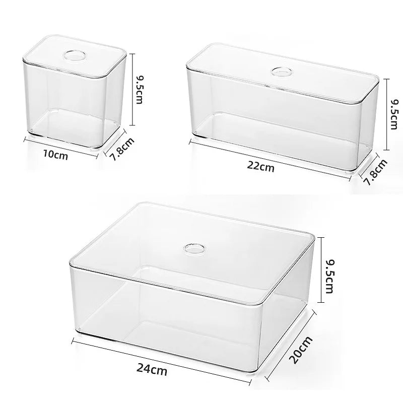 Acrylic Drawer Organizer Box with Lid – Clear Storage Solution