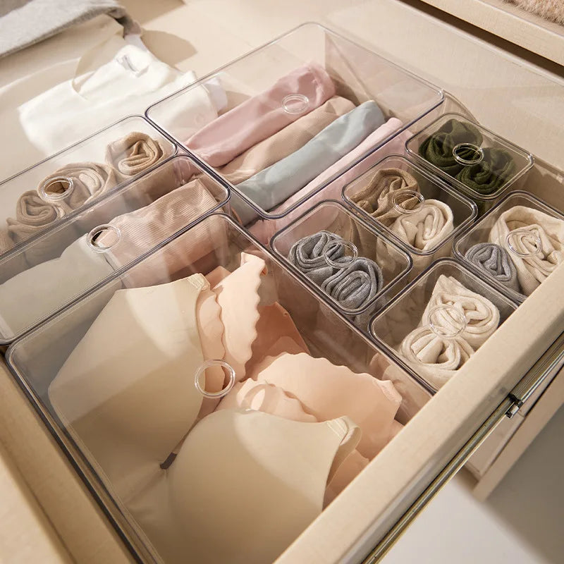Acrylic Drawer Organizer Box with Lid – Clear Storage Solution