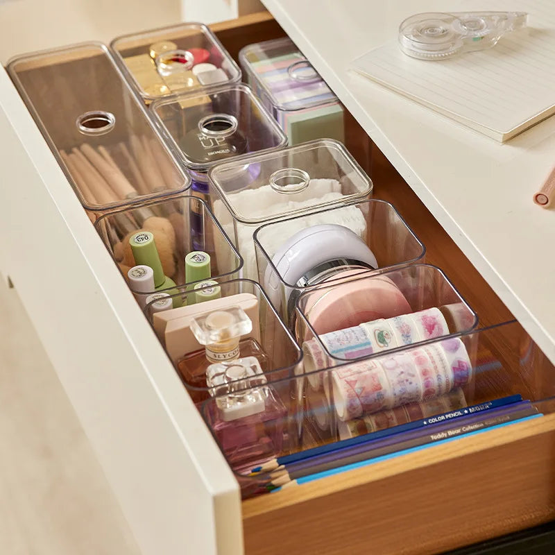 Acrylic Drawer Organizer Box with Lid – Clear Storage Solution