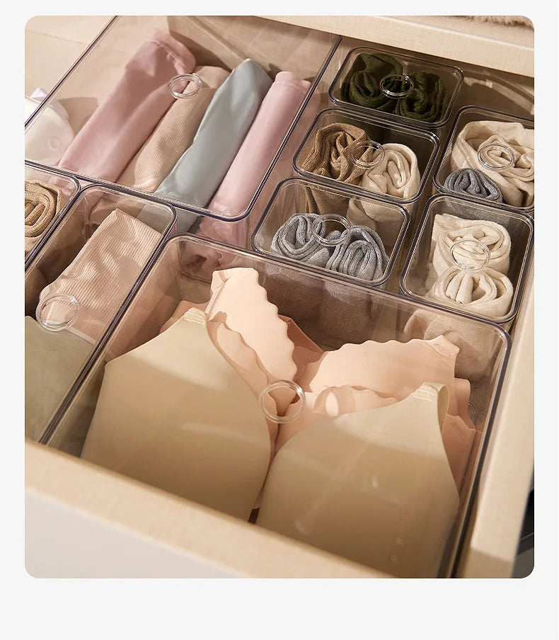 Acrylic Drawer Organizer Box with Lid – Clear Storage Solution