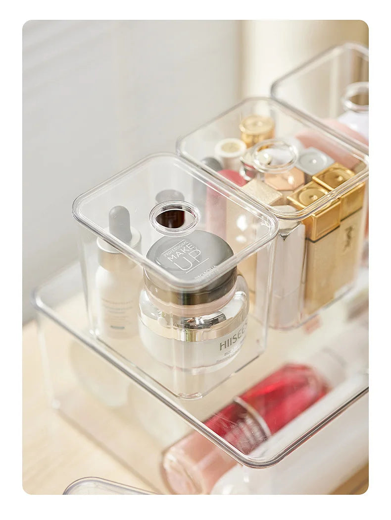 Acrylic Drawer Organizer Box with Lid – Clear Storage Solution
