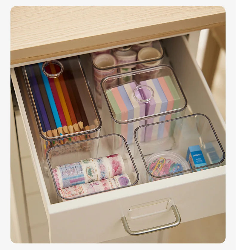 Acrylic Drawer Organizer Box with Lid – Clear Storage Solution