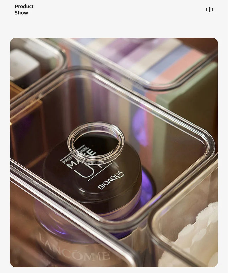 Acrylic Drawer Organizer Box with Lid – Clear Storage Solution