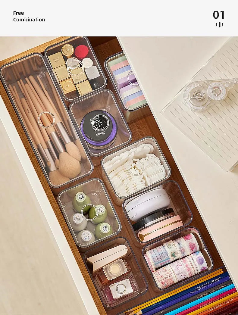 Acrylic Drawer Organizer Box with Lid – Clear Storage Solution