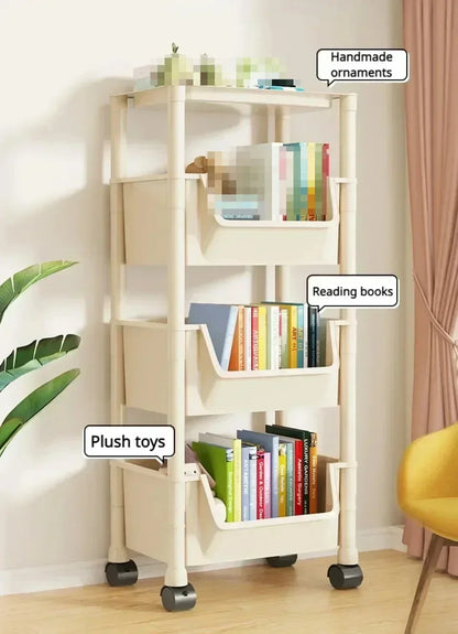 Multi-Tier Movable Storage Rack with Wheels