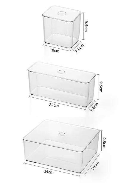 Acrylic Drawer Organizer Box with Lid – Clear Storage Solution