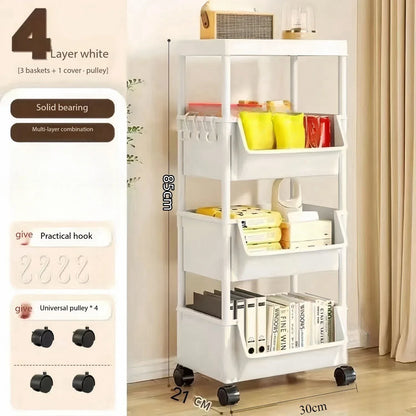 Multi-Tier Movable Storage Rack with Wheels