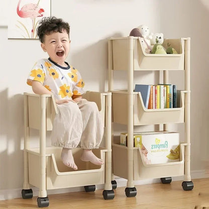 Multi-Tier Movable Storage Rack with Wheels