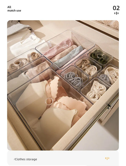 Acrylic Drawer Organizer Box with Lid – Clear Storage Solution