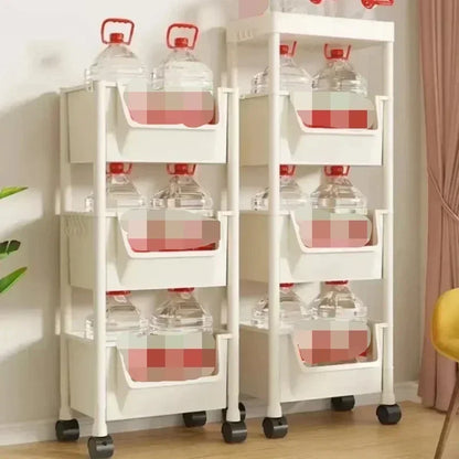 Multi-Tier Movable Storage Rack with Wheels