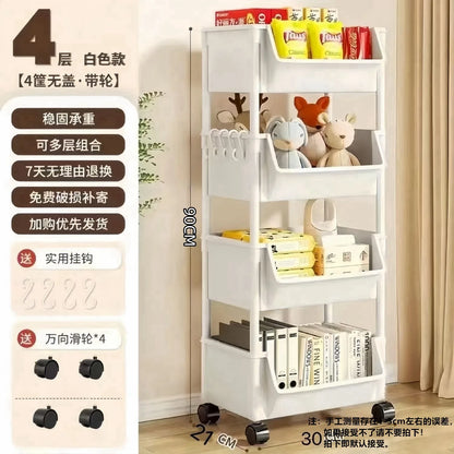 Multi-Tier Movable Storage Rack with Wheels