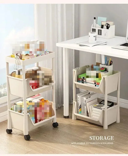 Multi-Tier Movable Storage Rack with Wheels