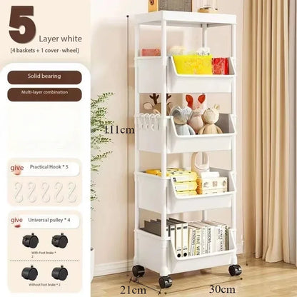 Multi-Tier Movable Storage Rack with Wheels