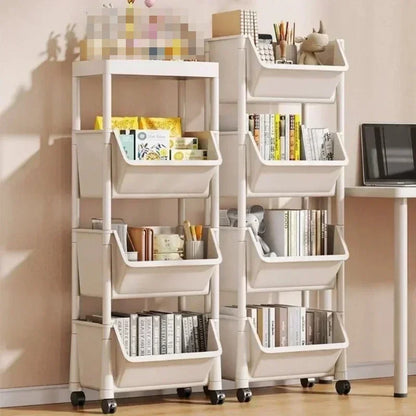Multi-Tier Movable Storage Rack with Wheels