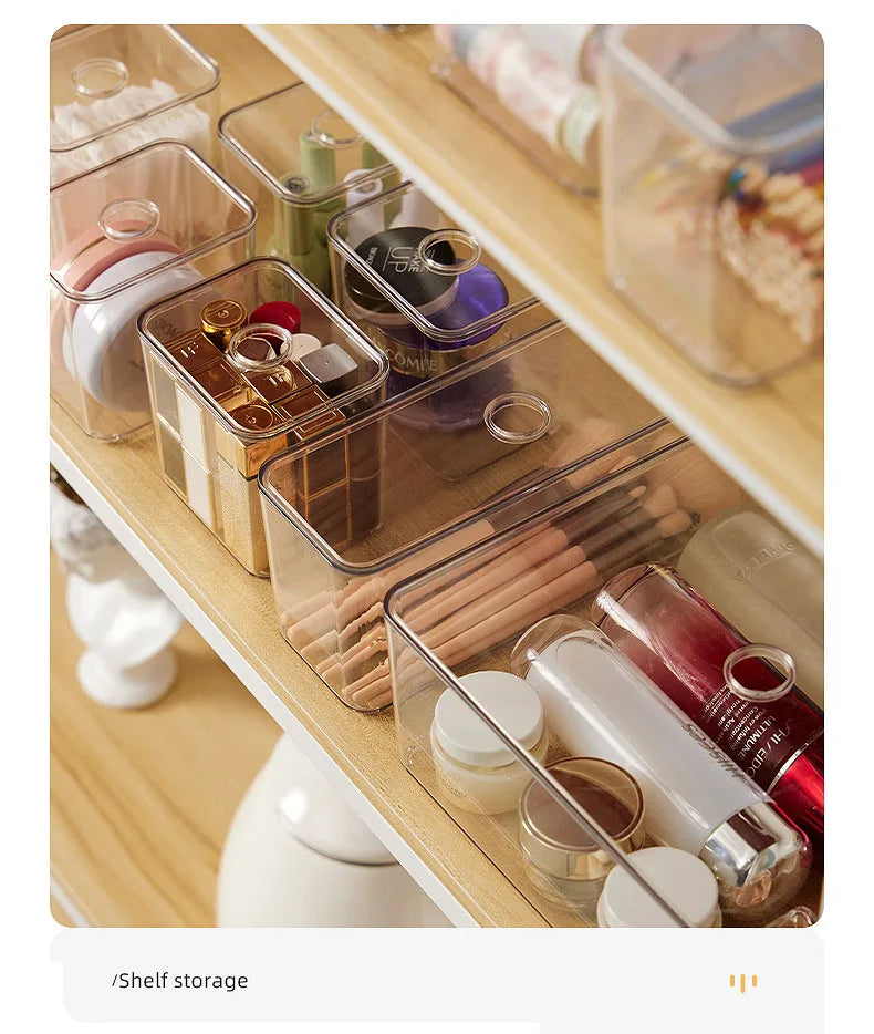 Acrylic Drawer Organizer Box with Lid – Clear Storage Solution