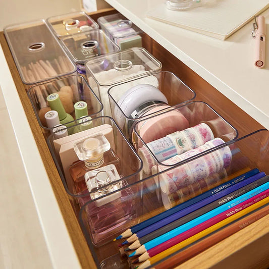 Acrylic Drawer Organizer Box with Lid – Clear Storage Solution