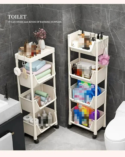 Multi-Tier Movable Storage Rack with Wheels
