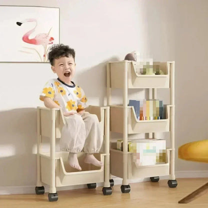 Multi-Tier Movable Storage Rack with Wheels