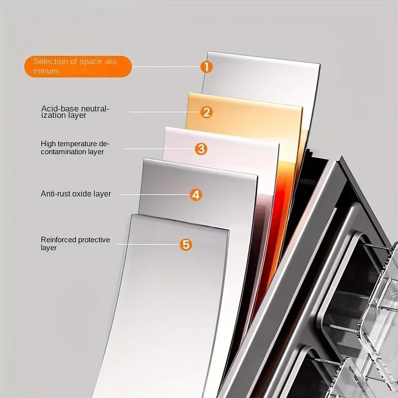 Stainless Steel Wall-Mounted Spice Rack