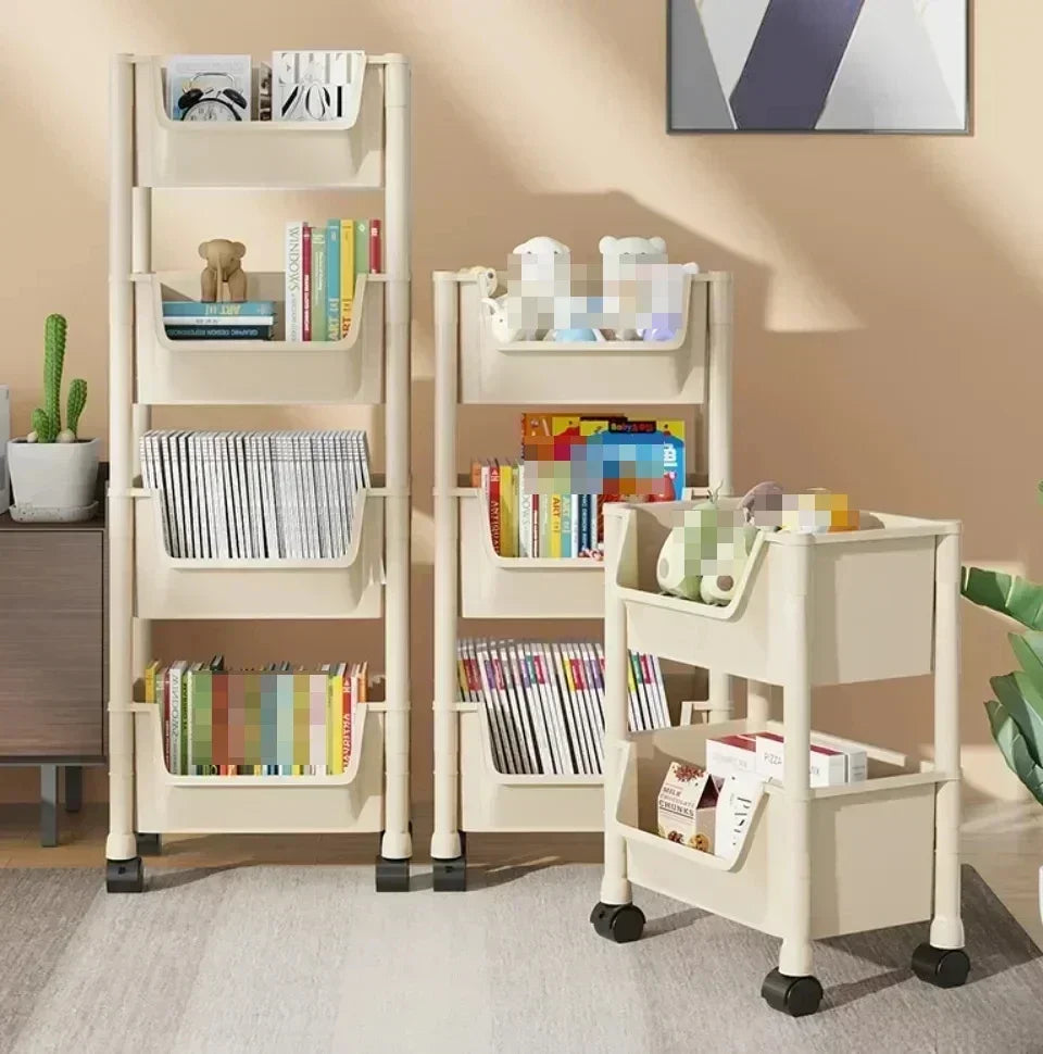 Multi-Tier Movable Storage Rack with Wheels