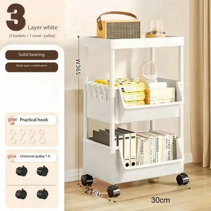 Multi-Tier Movable Storage Rack with Wheels