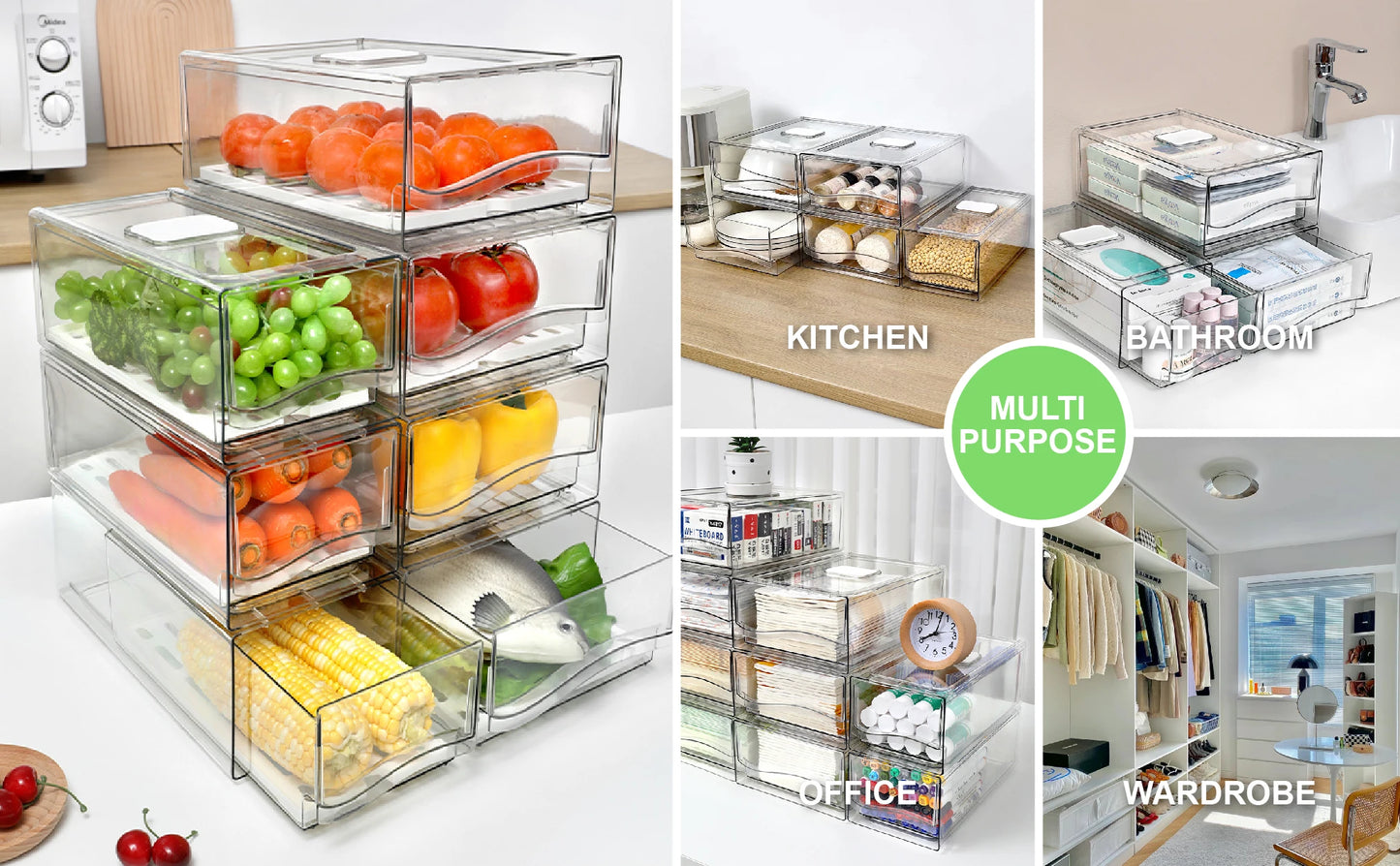 FreshStack 360° Fridge Storage Bins