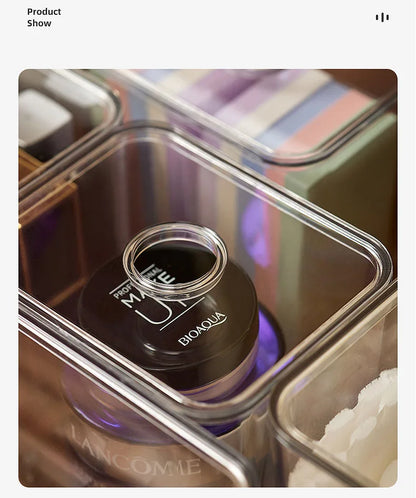 Acrylic Drawer Organizer Box with Lid – Clear Storage Solution
